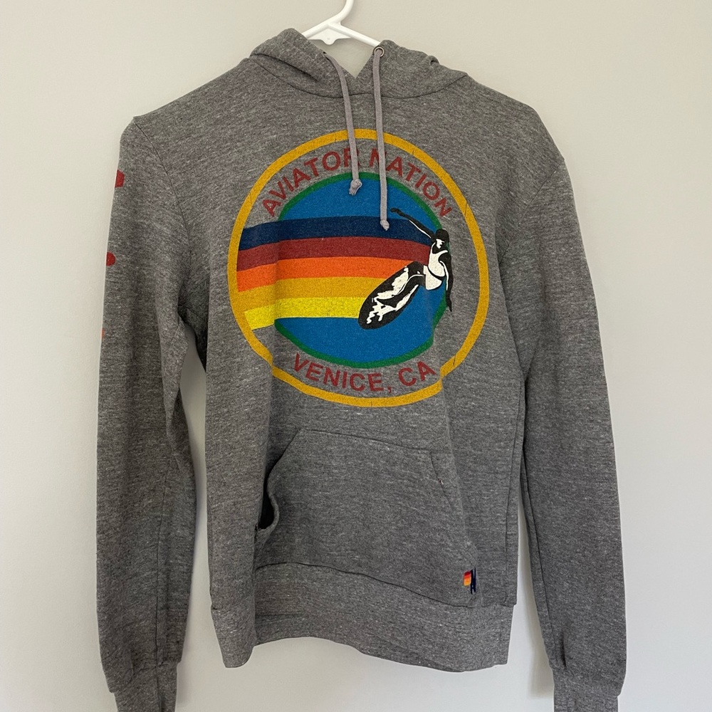 Aviator Nations Pullover Hoodie in Heather Grey! Size XS